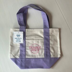 Purple and Cream Canvas Tote Bag